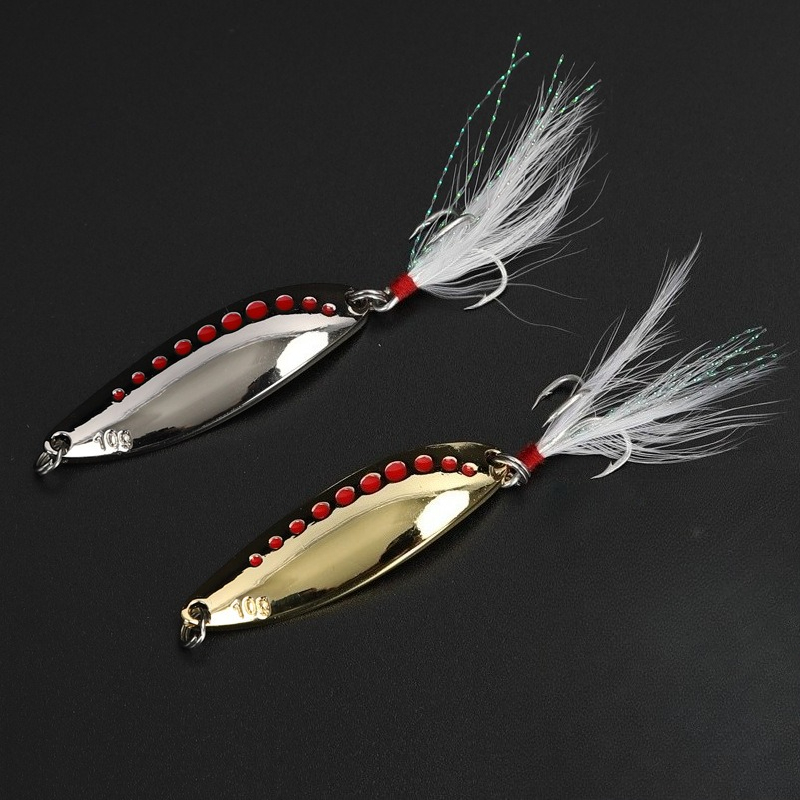 1pcs 5g-20gMetal Spinner Spoon - Fishing Hook Treble ulasan dan harga