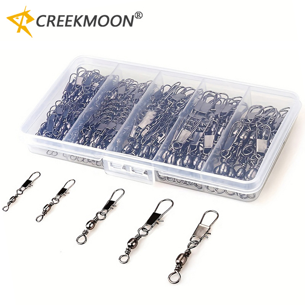 100Pcs/Lot 4#6#8#10#12# Swivel - Fishing Hook Stainless Steel ulasan dan harga