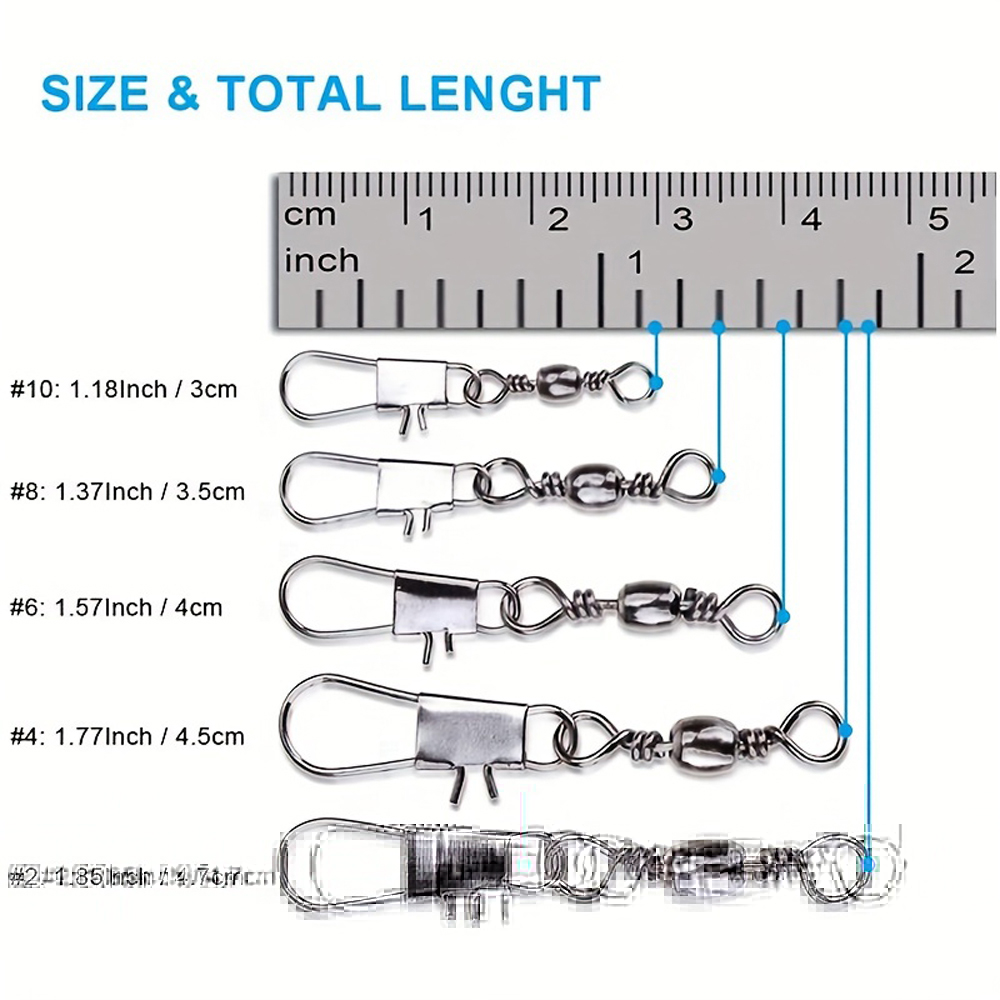 100Pcs/Lot 4#6#8#10#12# Swivel - Fishing Hook Stainless Steel ulasan dan harga